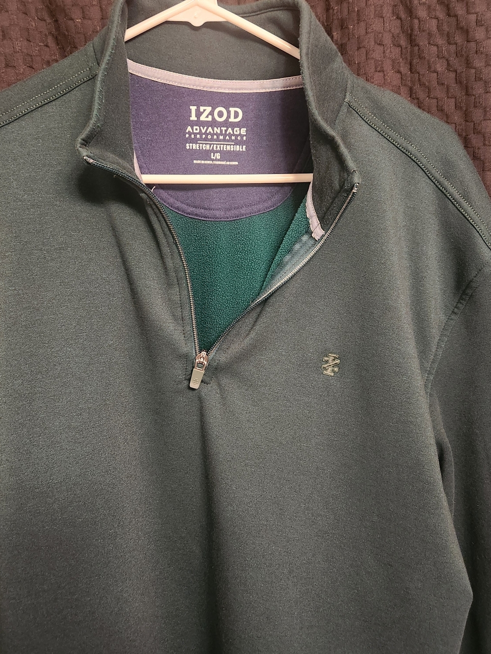 Izod Men's Dark Green Half-Zip Performance Pullover